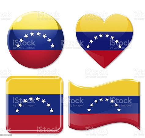 Venezuela Flags Icon Set Stock Photo Download Image Now Badge