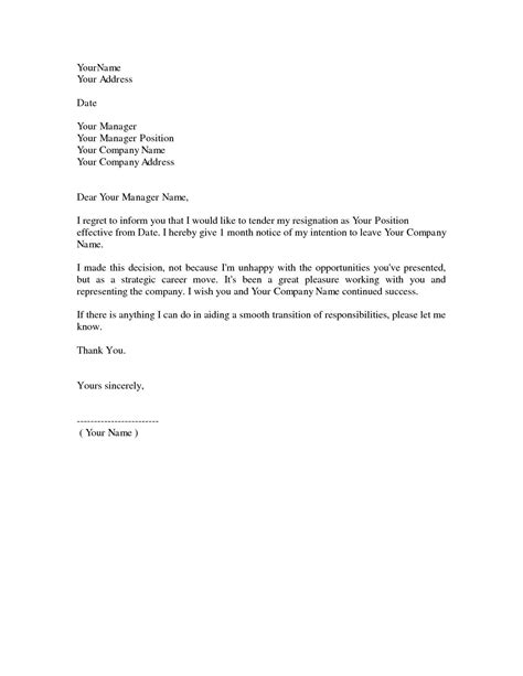 Only those who are occupying a high position are required to observe a notice period that is longer than three months. simple resignation letter 1 month notice as sample letter ...