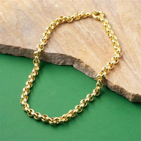 Large Gold Plate Belcher Chain Necklace By Loel And Co