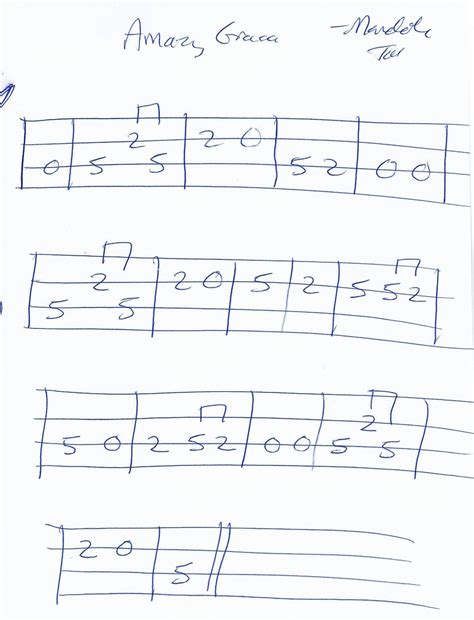 Amazing Grace Mandolin Tab In G Major Mandolin Songs Mandolin