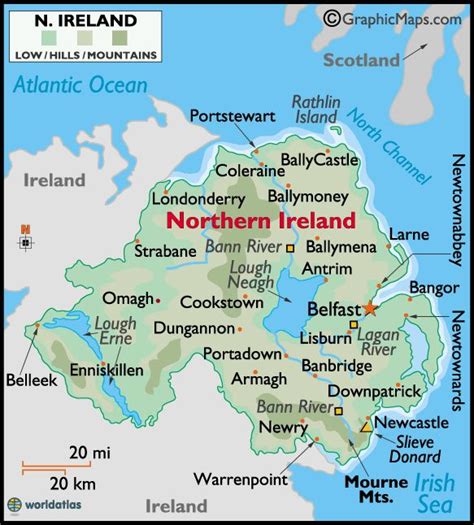 Northern Ireland Large Color Map Genealogy Ireland Northern Ireland