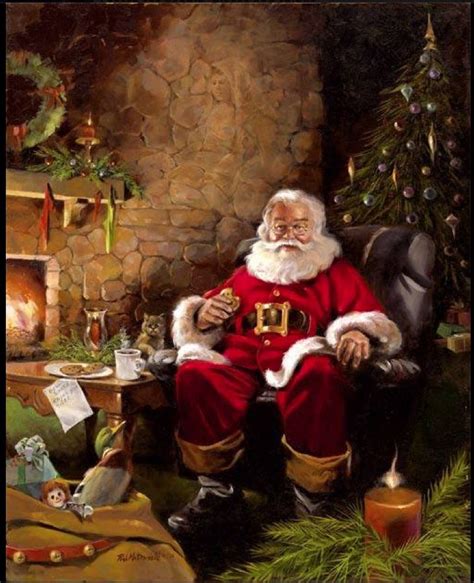 Santa Eating A Cookie Christmas Scenes Christmas Pictures Southern