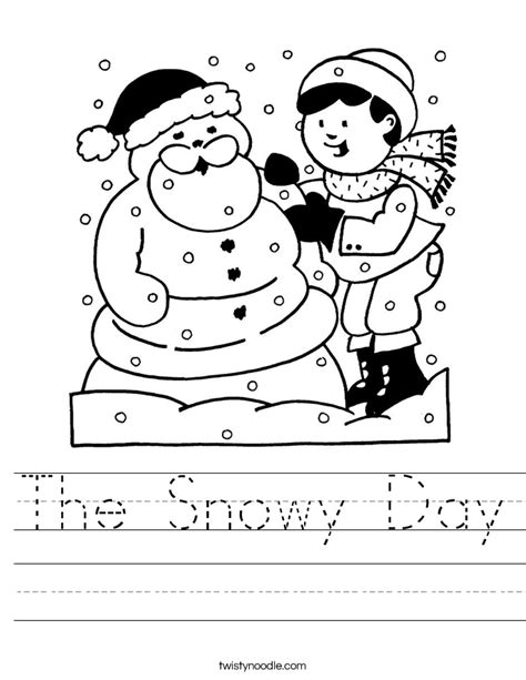 The Snowy Day Worksheet Twisty Noodle