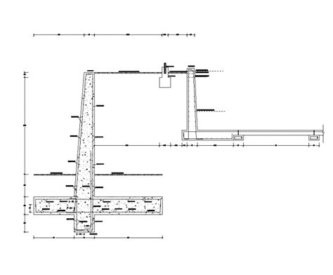 Detail Retaining Wall Structure 2d View Layout Cad Construction Autocad
