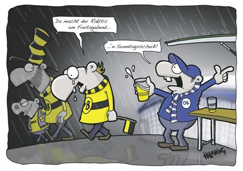 Schalke har slitt denne sesongen, og ligger på 11. Derby-Cartoon Schalke vs.Dortmund | SCHÖN DOOF! | Schalke ...