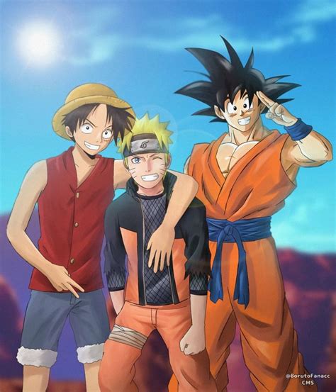 Luffy Naruto Y Goku Ruffy Dragon Ball Ball