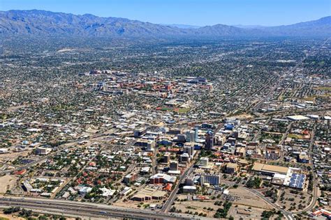 Tucson Arizona Aerial With Runway And Boneyard Stock Image Image Of