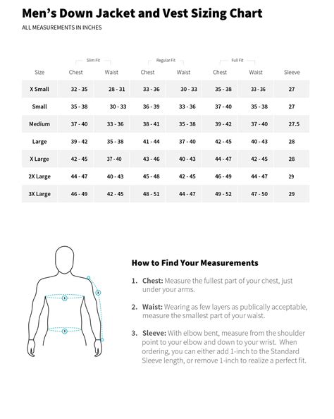 Jacket And Vest Sizing Mens