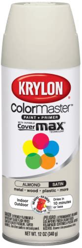 Krylon Colormaster Satin Spray Paint And Primer Almond 12 Oz Ralphs