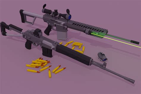 Glassofcoins Low Poly Fps Pack 3d 무기 Unity Asset Store