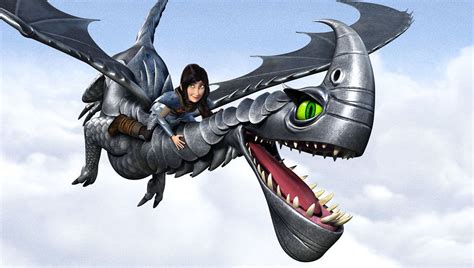 heather and her own dragon the razorwhip named windshear from dreamworks dragons race to th