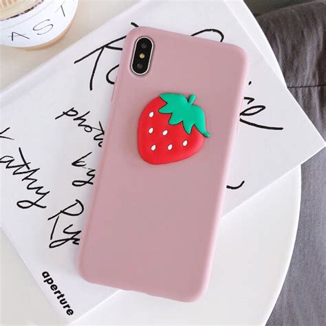 Lack Diy Fruit Strawberry Phone Case For Apple Iphone Xr Xs Max X 6 6s