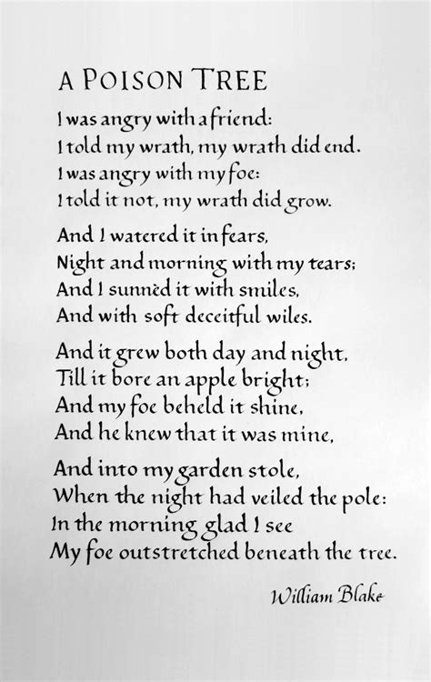 In the morning glad i see; A Poison Tree - William Blake. A practice piece … - Reddit