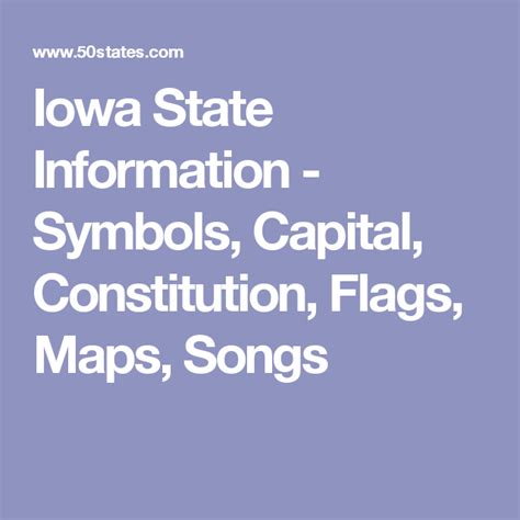 Iowa State Information Symbols Capital Constitution Flags Maps