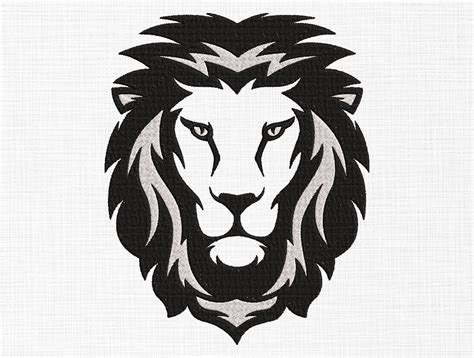 Lion Head Embroidery Design Lion Line Art Embroidery Designs Etsy