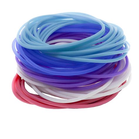 Frogsac 72 Pcs Silicone Jelly Bracelets For Girls And Women Rubber Bands For Hair In 5 Colors