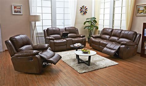 Betsy Furniture Bonded Leather Reclining Sofa Set Living Room Couch Set