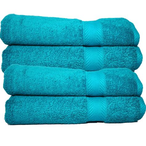 Luxury 650 Gram Cotton Bath Towel Turquoise Set Of 2