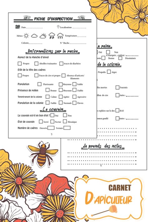 Amazon Fr Carnet D Apiculteur Cahier Apiculture 62 Fiches Pour