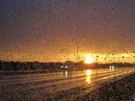 Raining Sunset Taken The Back Of A Car Graycee Flickr