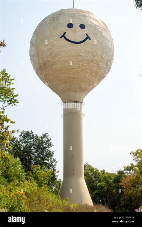 Smiley Face Water Tower In Ironwood Michigan Stock Photo Alamy