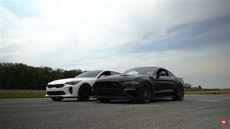 Tuned Kia Stinger Gt Awd Drags Roush Mustang Stage 3 Everyone Gets