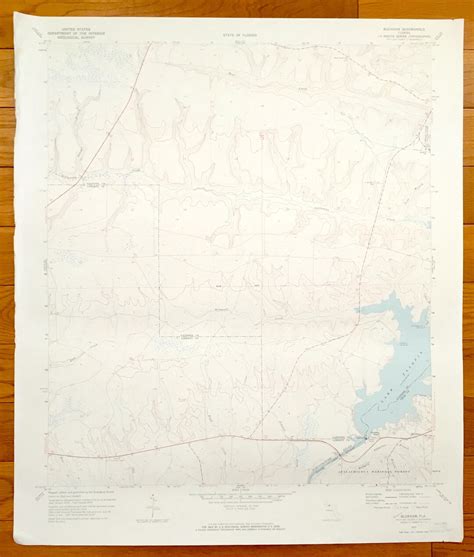 Antique Lake Talquin Florida 1972 Us Geological Survey Topographic Map