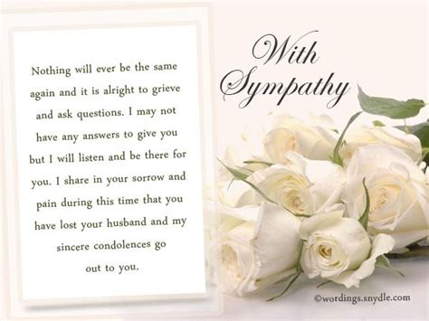 Sympathy Messages For Loss Of Husband Wordings And Messages Sympathy Messages Sympathy
