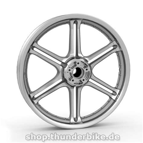43928 08 Slotted 6 Spoke Wheel 16 Rear Textured Chrome At Thunderbike Shop
