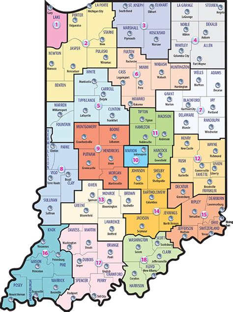 32 Indiana Area Codes Map Maps Database Source
