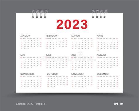 Calendar 2023 Template Layout 12 Months Yearly Calendar Set In 2023