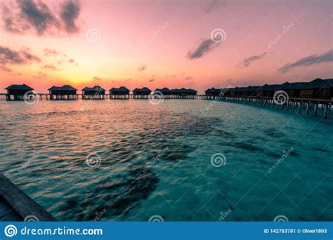 A Beautiful Sunrise In The Maldives Stock Image Image Of Landscape