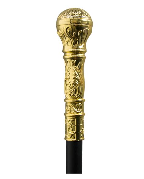 Walking Stick With Golden Knob Deluxe Elegant Costume Accessory For