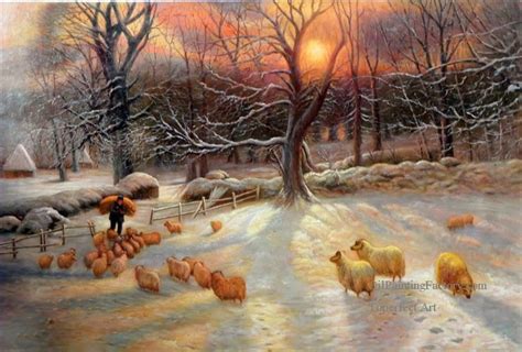 6 Sheep 5 Winter Landscape Sheep Art Winter Art