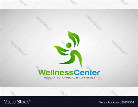 Wellness Center Logo Design Royalty Free Vector Image