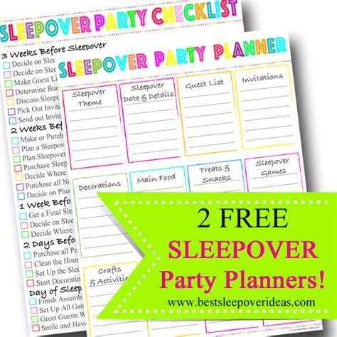 2 Awesome And Free Sleepover Printables Use These To Plan Your Next