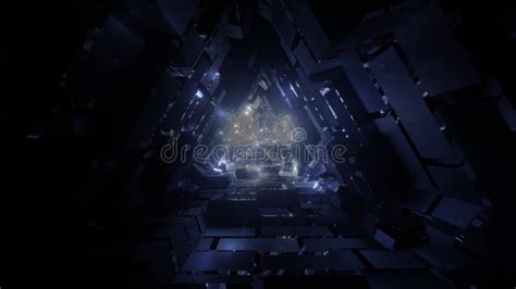 Space Tunnel Under Water Science Fiction 3d Illustration Vfx Background