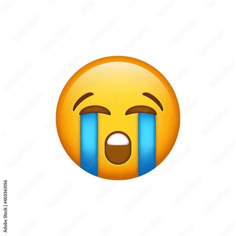 Loudly Crying Emoji Face Sobbing Sad Tears Emoticon Bawling Crying