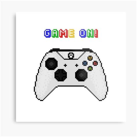 Game On Xbox Controller White Pixel Art Metal Print By Peex Art