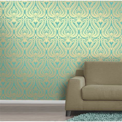 Download Love Wallpaper Shimmer Damask Metallic Designer Rich Teal By