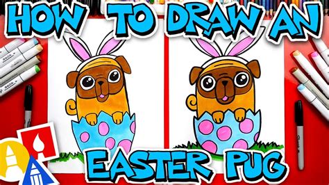 How To Draw An Easter Pug Bunny Youtube