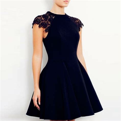 Tidetell Black Short Cocktail Dresses Simple Comfortable Custom Made Elegant Illusion Mini