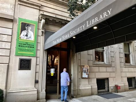 Entrance To The New York Society Library Which Is Home To A Willa