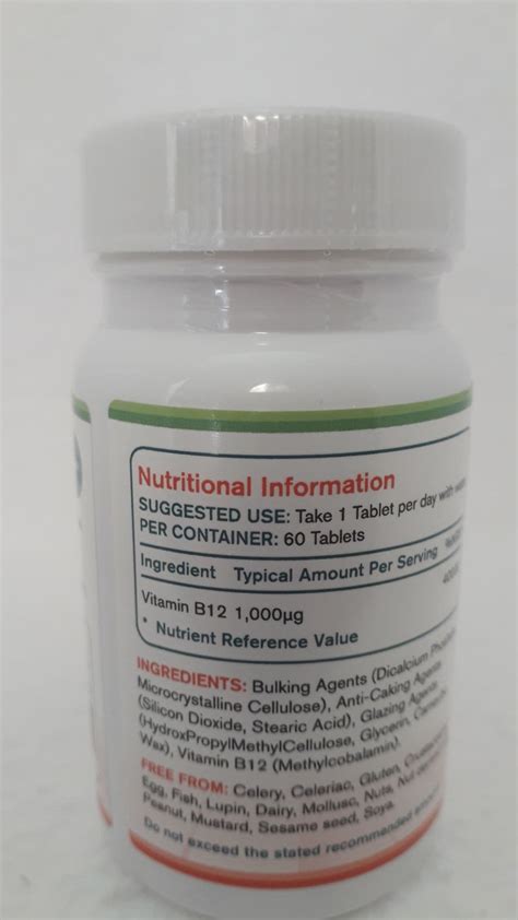 B12 Methylcobalamin 1000 Mcg 60 Tablets A Z Pure Health