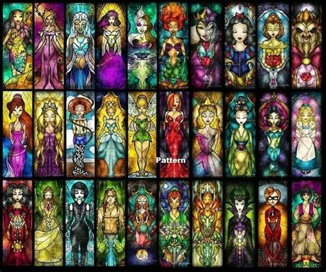 Something new on sale every day! Disney Characters Stained Glass 7 Cross Stitch Paper ...
