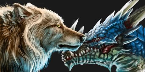 A Wolf And A Dragon By Decadia Dragon Wolf Dragon Artwork Dragon