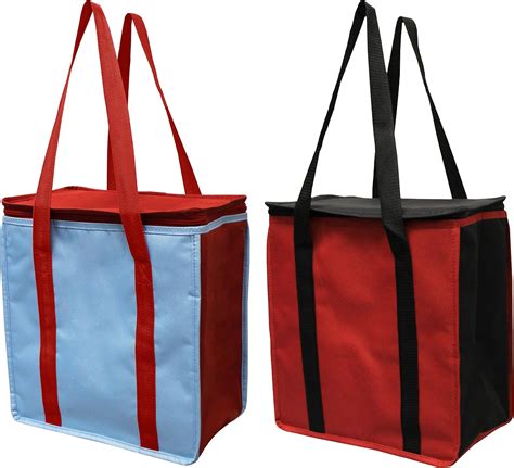 Insulated Grocery Bags Reusable Heavy Duty Nylon Thermal Cooler Tote Leakproof With Zipper