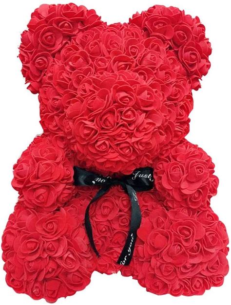 RED Teddy Bear Rose Flower Foam Rose Bear Romantic Flower Bear