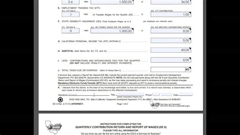 Quarterly Contribution Return And Report Of Wages California Youtube