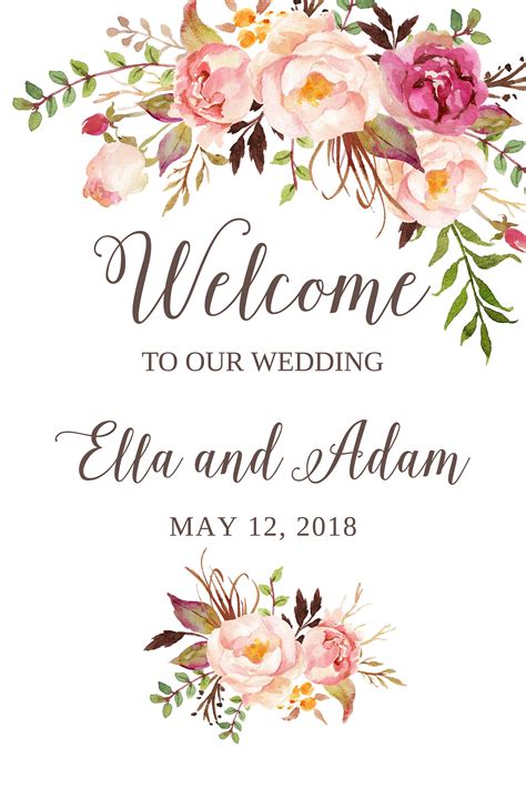 Wedding Welcome Sign Template Wedding Welcome Sign Printable Wedding